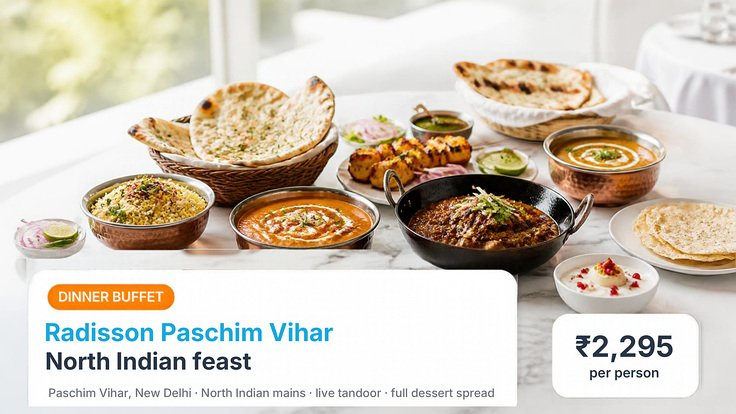 04 Radisson Paschim Vihar North Indian - Luxury Hotel Buffet | BookMyBuffet