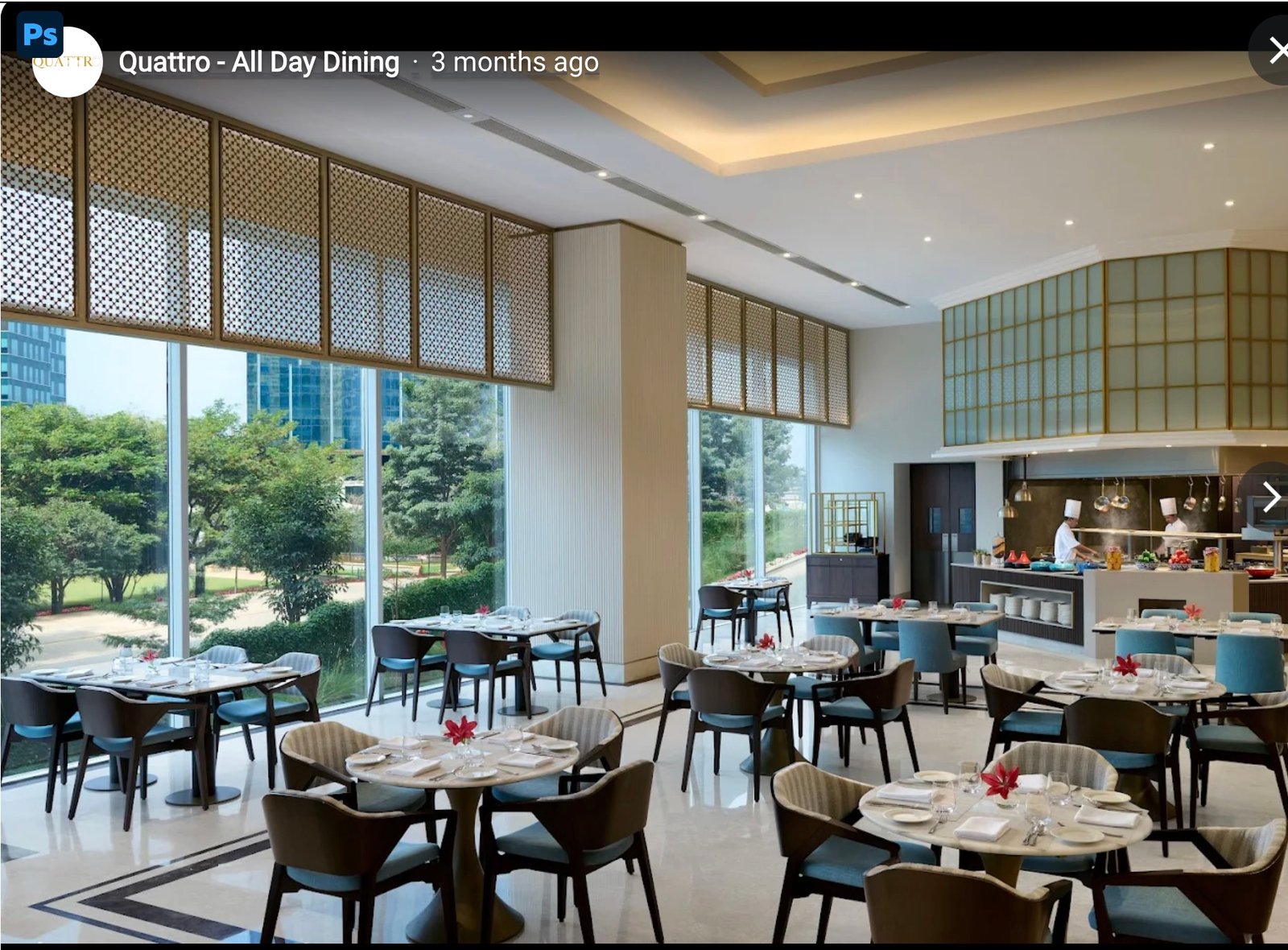 Quattro Leela Hotel Restaurant at The Leela in Leela Hotel Bhartiya City Center